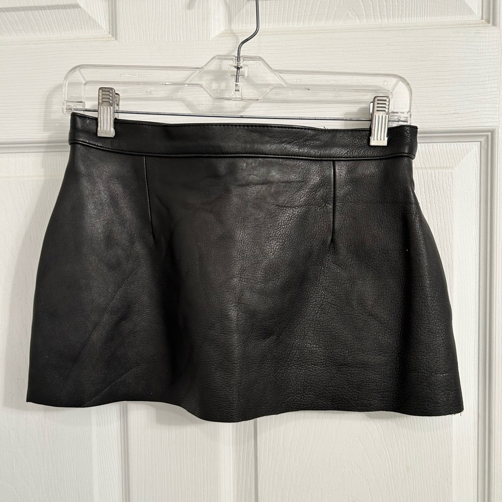 Leather mini skirt